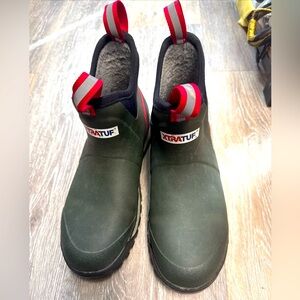 Xtratruff Waterproof boots ankle closed toe slip on green tones size 8M